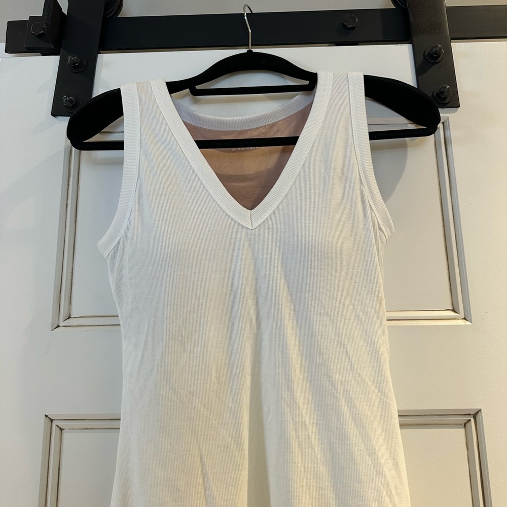 OGL Elegant Cream V-Neck Tank Top